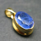 Natural Faceted Tanzanite Gold Plated Sterling Silver Pendant from Tanzania - 0.7"