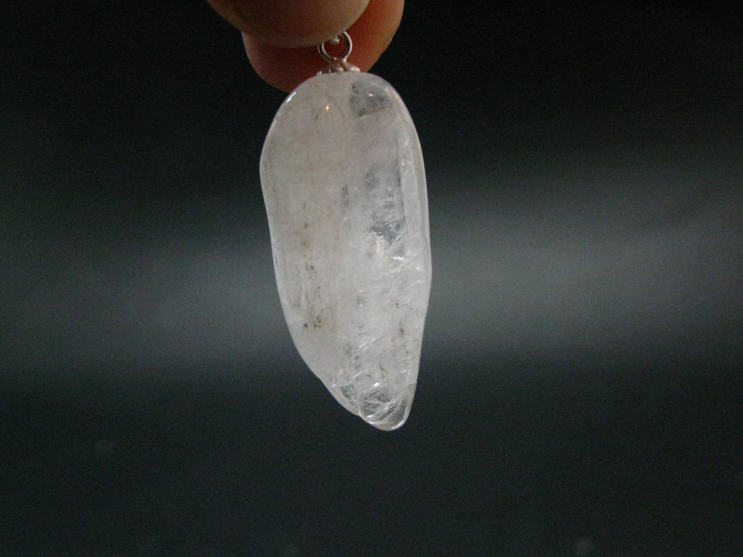 Nice Terminated Danburite Crystal Silver Pendant from Mexico - 1.6" - 6.45 Grams