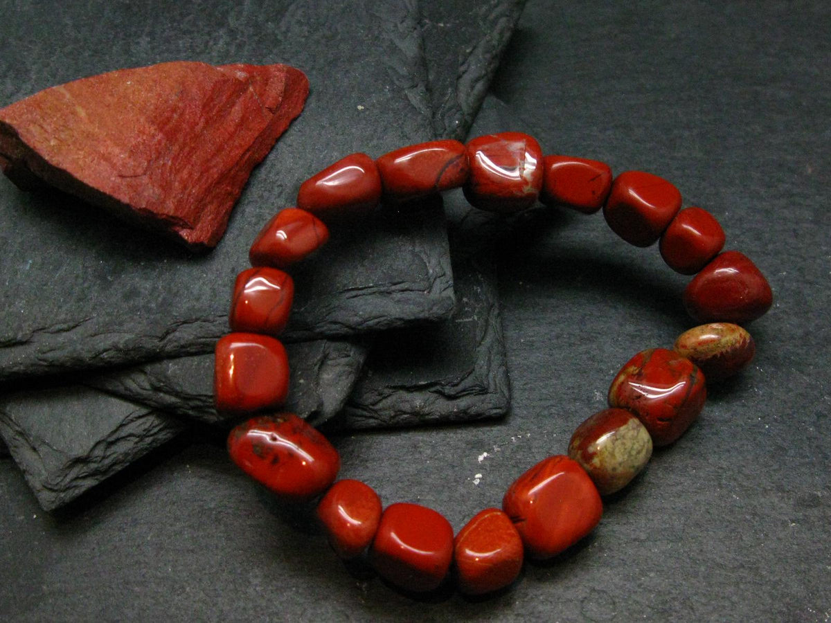 Red Jasper Genuine Bracelet ~ 7 Inches ~ 10mm Tumbled Beads