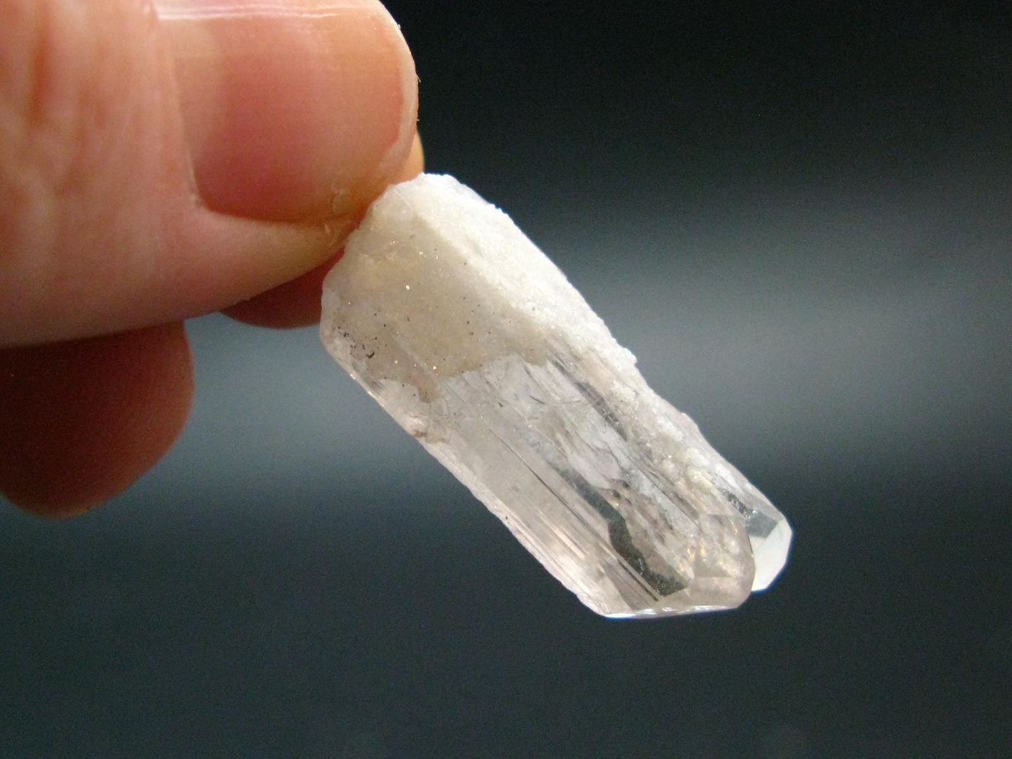 Nice Terminated Danburite Crystal Silver Pendant from Mexico - 1.3" - 3.62 Grams