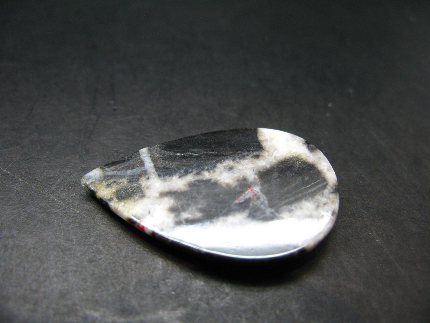 Cinnabar in Dolomite Cabochon from China - 5.79 Grams - 37 x 24 mm