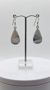 Elegant Moss Agate Teardrop Dangle Earrings – Natural Scenic Stone Jewelry