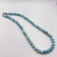 Natural Larimar Necklace Blue Gemstone Beaded Jewelry Caribbean Stone Necklace Gift