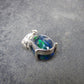 Rare Black Opal Sterling Silver Pendant from Australia - 0.7" - 1.29 Grams