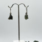 Raw Moldavite Sterling Silver Drop Earrings - Weight 2.37 Grams