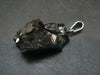 Unpolished Elite Shungite Silver Pendant from Russia - 1.2" - 2.48 Grams