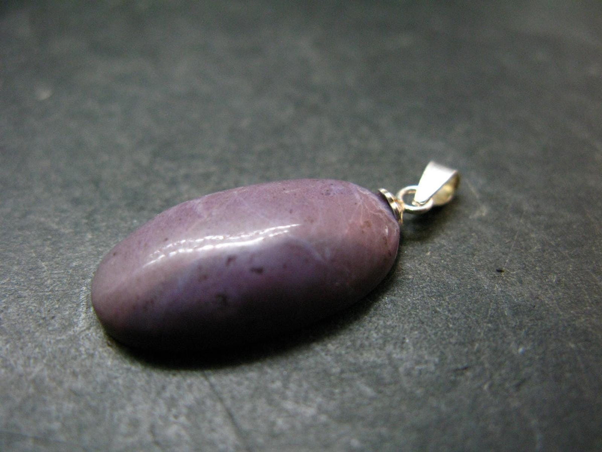 Purple Jade Silver Plated Pendant From Turkey - 1.2" - 3.31 Grams