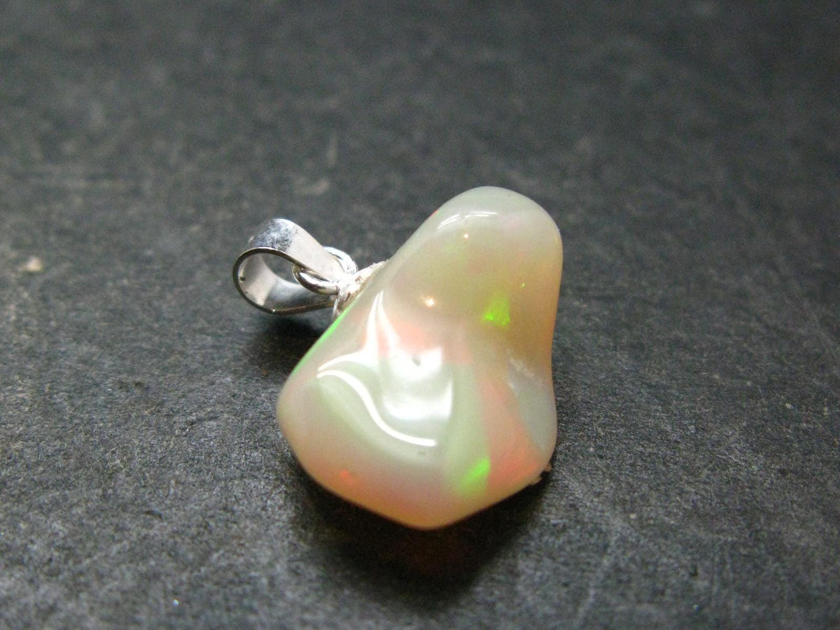 Opal Sterling Silver Pendant From Ethiopia - 0.7" - 1.16 Grams