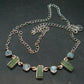 Green Tourmaline & Aquamarine Crystal Silver Necklace from Brazil - 18" - 9.05 Grams