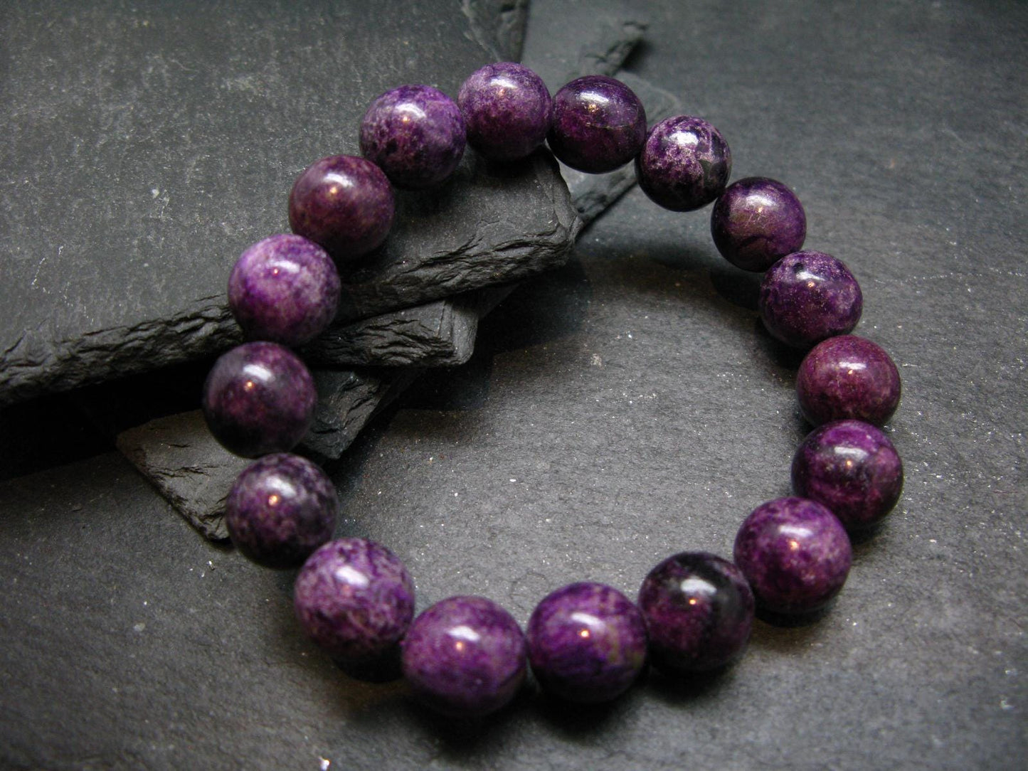 Stichtite Genuine Bracelet ~ 7 Inches ~ 12mm Round Beads