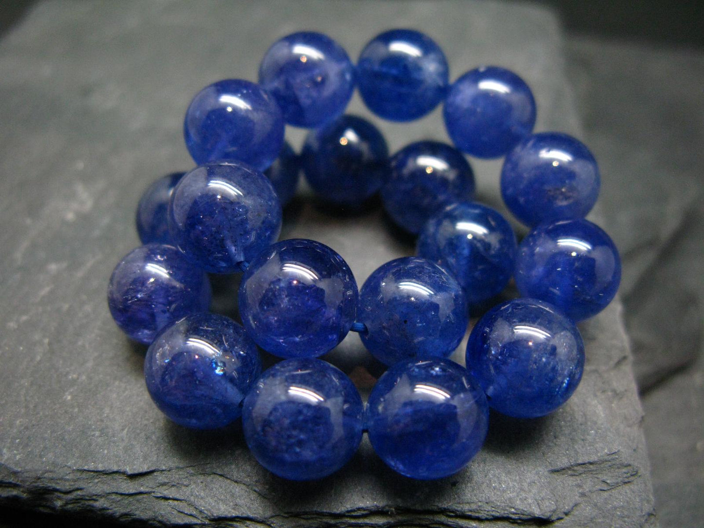 AAA Grade Gem Tanzanite Genuine Bracelet ~ 7 Inches ~ 10mm Round Beads