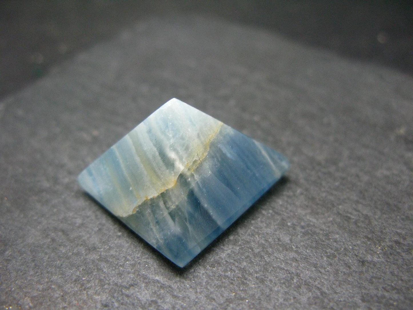 Lemurian Aquatine Blue Calcite Pyramid - 0.8" - 8.53 Grams
