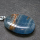 Lemurian Aquatine Blue Calcite Silver Pendant from Argentina - 1.5" - 8.32 Grams
