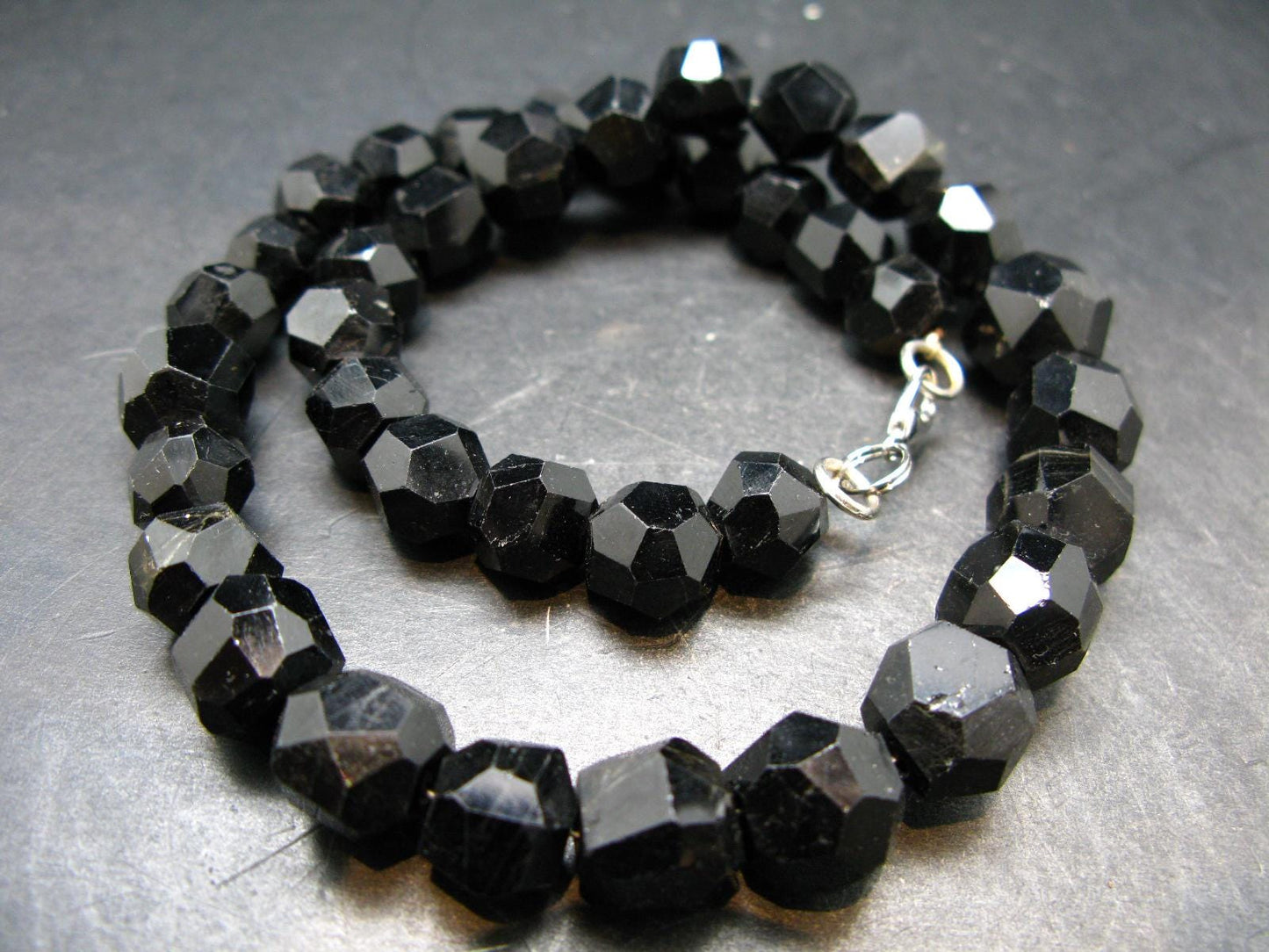 Black Tourmaline Necklace from Brazil - 17"