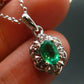 Emerald Silver Pendant W/Chain From Colombia - 0.46 Carats