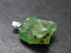 Tsavorite Gem Green Garnet Sterling Silver Pendant From Tanzania - 1.1" - 8.60 Grams