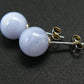 The Most Classic Earring Styles!! Natural 8mm Round / Ball Blue Lace Agate Gemstones 925 Silver Stud Earrings