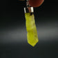 Rare Yellow Brucite Crystal Silver Pendant From Pakistan - 1.9" - 4.59 Grams
