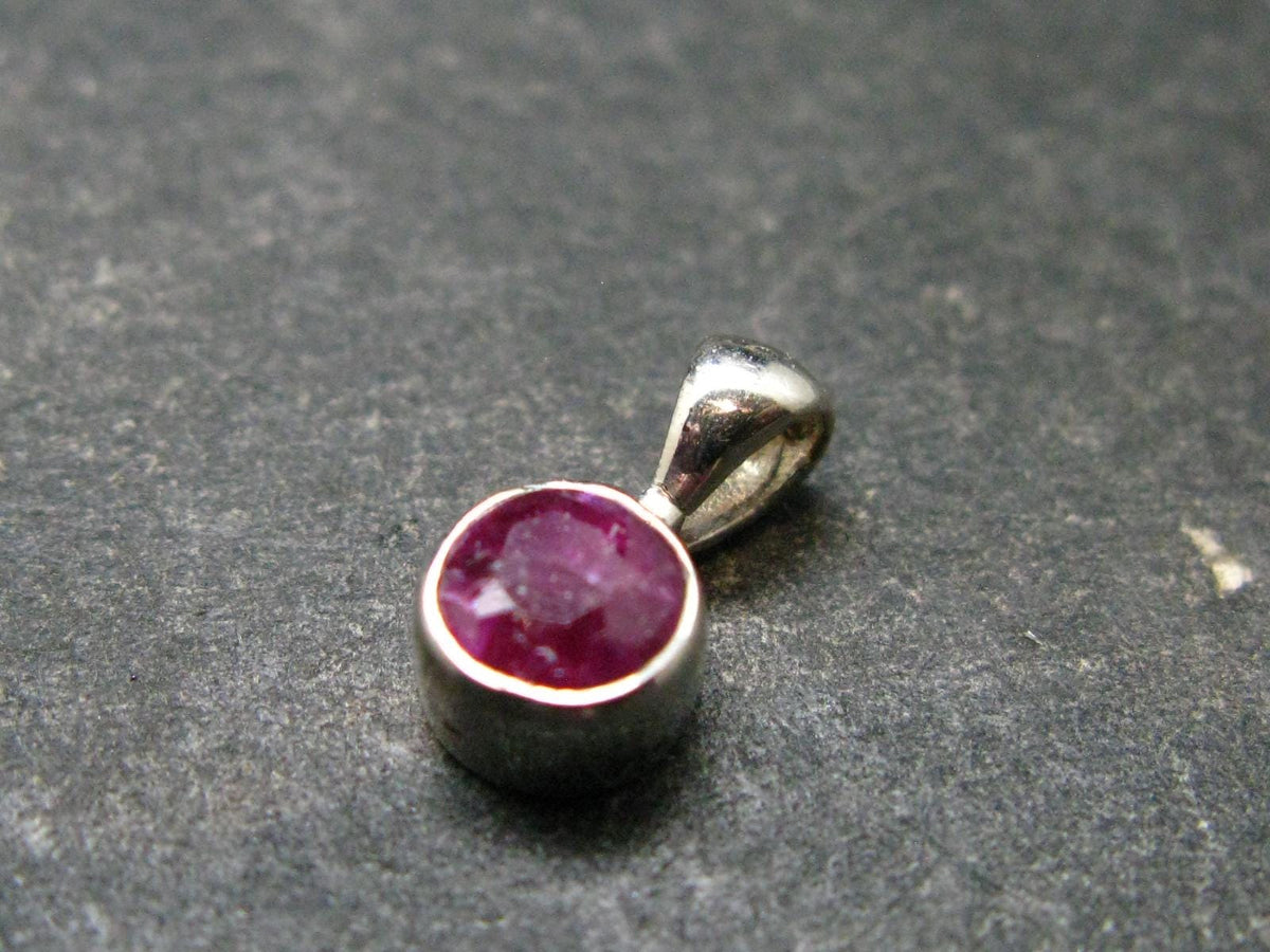Ruby Crystal Silver Pendant from Africa - 0.5" - 0.64 Grams