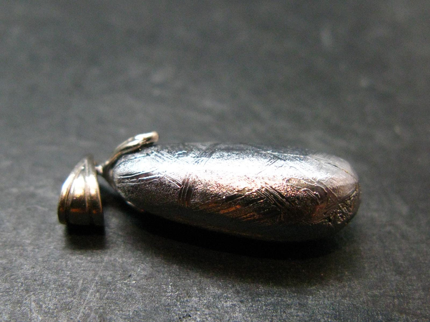Muonionalusta Meteorite Silver Pendant from Sweden - 1.2" - 6.38 Grams
