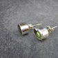 Facetted Moldavite Tektite Stud Earrings in Sterling Silver from Czech Republic - 2.38 Grams