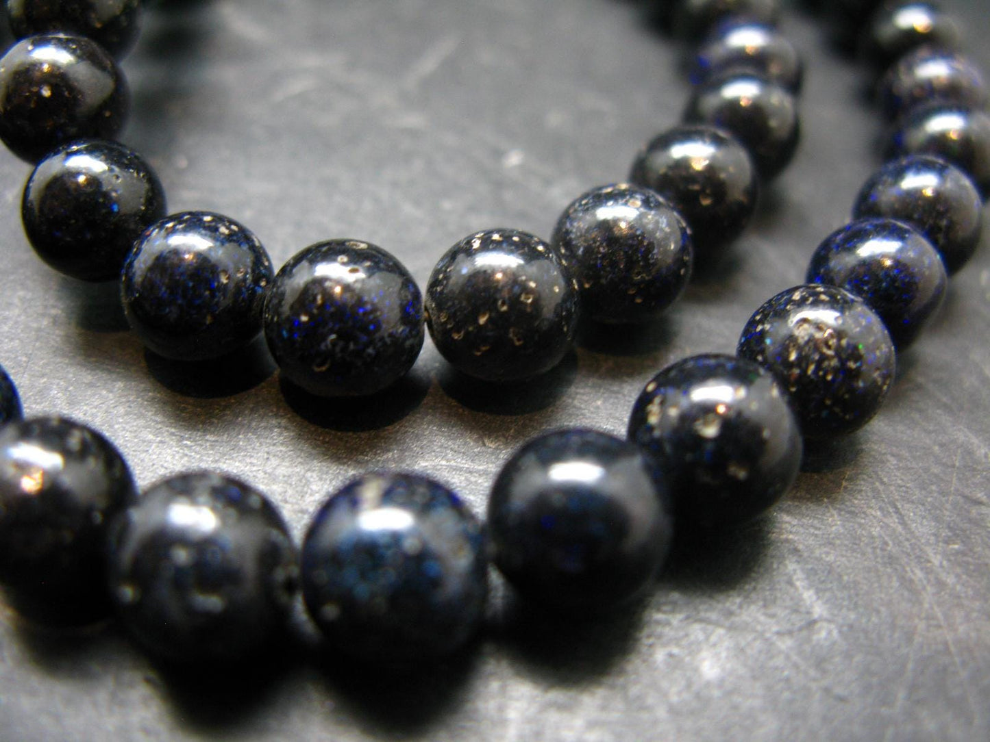 Rare Black Opal Beads Necklace From Australia - 19.0"