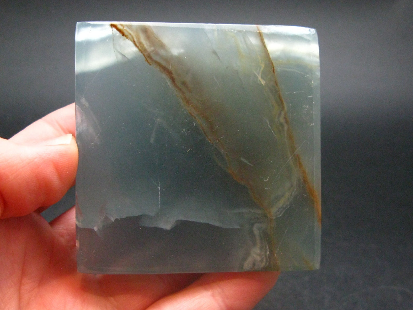 Lemurian Aquatine Blue Calcite Pyramid - 2.3" - 151.84 Grams