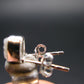 Very Rare White Cryolite 925 Silver Stud Earrings from Greenland - 0.6" - 1.29 Grams