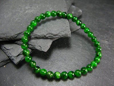 Chrome Diopside Genuine Bracelet ~ 7 Inches ~ 5mm Round Beads