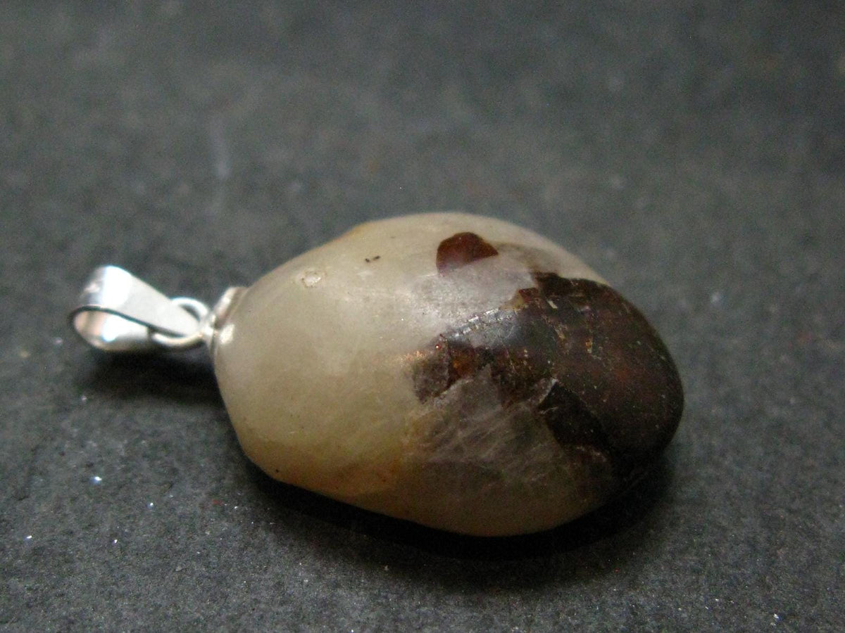 Very Rare White Cryolite 925 Silver Pendant from Greenland - 1.1" - 4.35 Grams