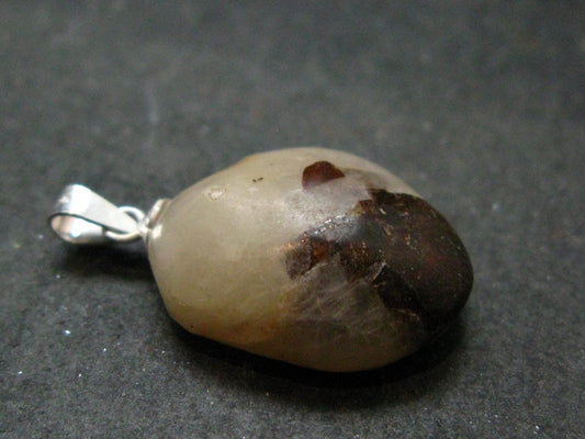 Very Rare White Cryolite 925 Silver Pendant from Greenland - 1.1" - 4.35 Grams