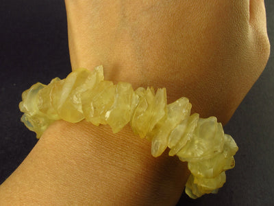 Gem Raw Libyan Desert Glass Tektite Bracelet from Libya - 7" - 49.8 Grams