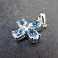 Elegant Genuine Solitaire Sky Blue Topaz Sterling Silver Pendant From Brazil - 0.9" - 2.30 Grams