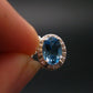 Elegant Genuine Solitaire Sky Blue Topaz Sterling Silver Pendant with CZ From Brazil With Chain - 17" - 2.12 Grams