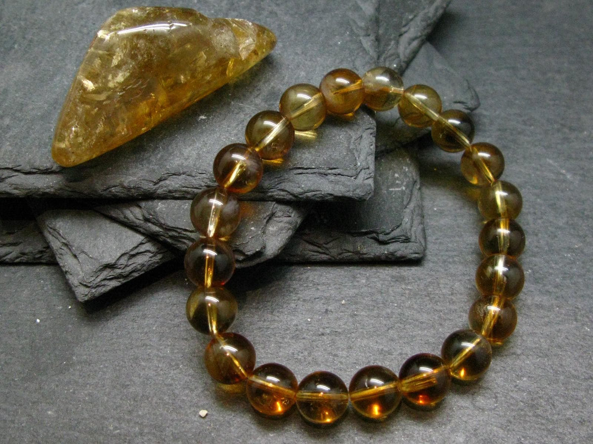 Citrine Genuine Unheated Bracelet ~ 7 Inches ~ 10mm Round Beads