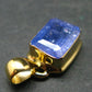 Natural Faceted Tanzanite Gold Plated Sterling Silver Pendant from Tanzania - 0.8"