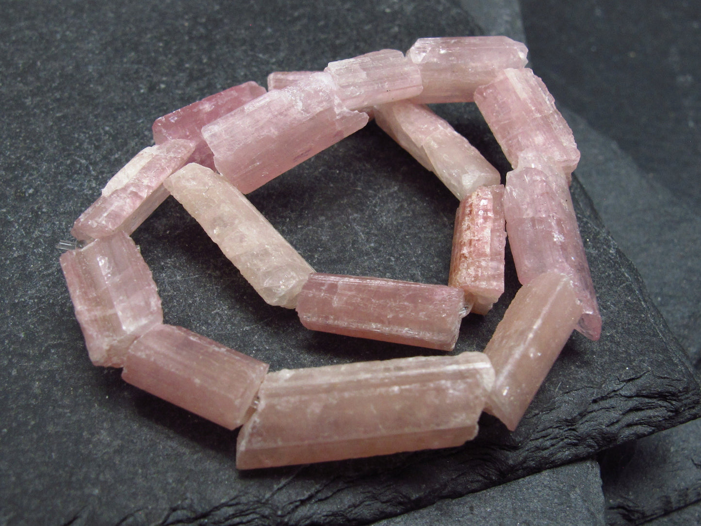 Pink Tourmaline Genuine Bracelet ~ 7 Inches ~ 12mm Crystal Beads