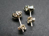 Raw Pyrite Stud Earrings In Sterling Silver from Peru - 0.6"