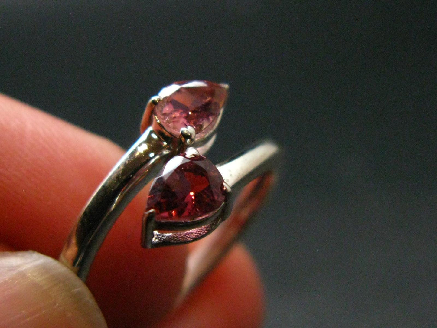 Pink Tourmaline Silver Ring From Brazil - 2.08 Grams - Size 7
