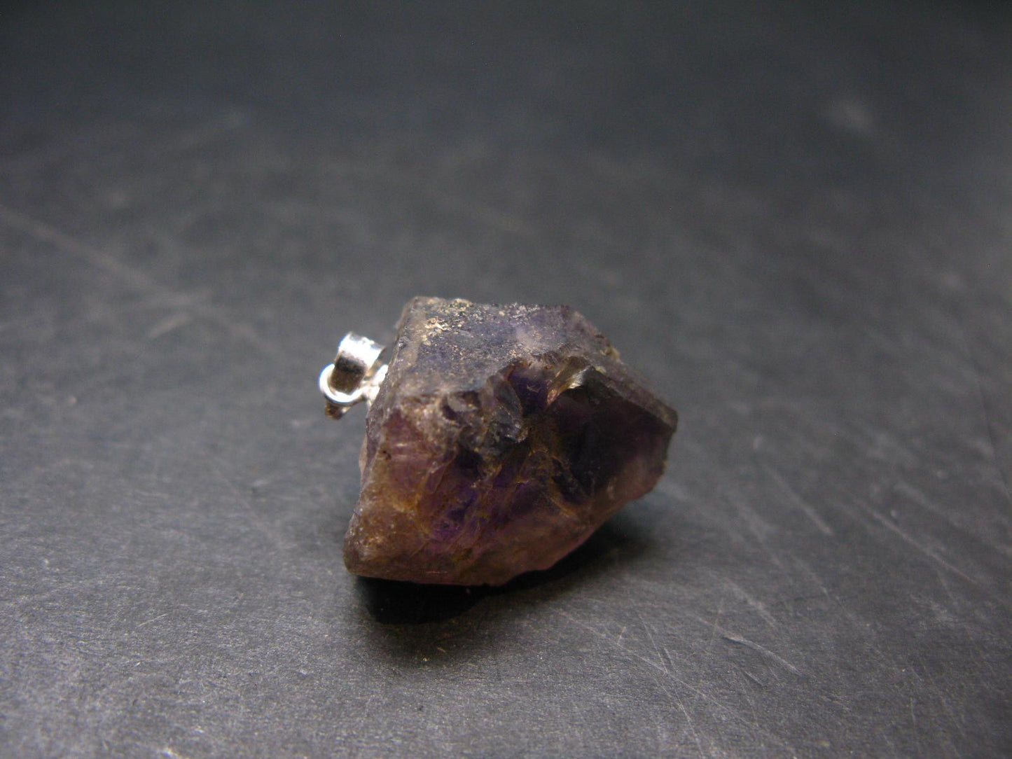 Rare Brandenberg Brandberg Amethyst Quartz Silver Pendant From Namibia - 1.0" - 6.82 Grams
