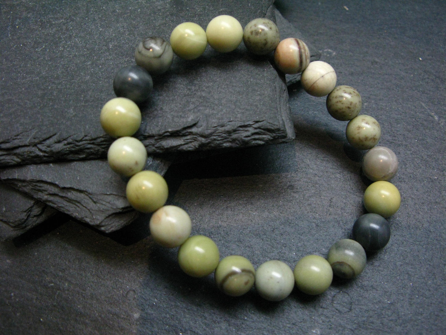 Infinity Infinite Stone Genuine Bracelet ~ 7 Inches ~ 8mm Round Beads