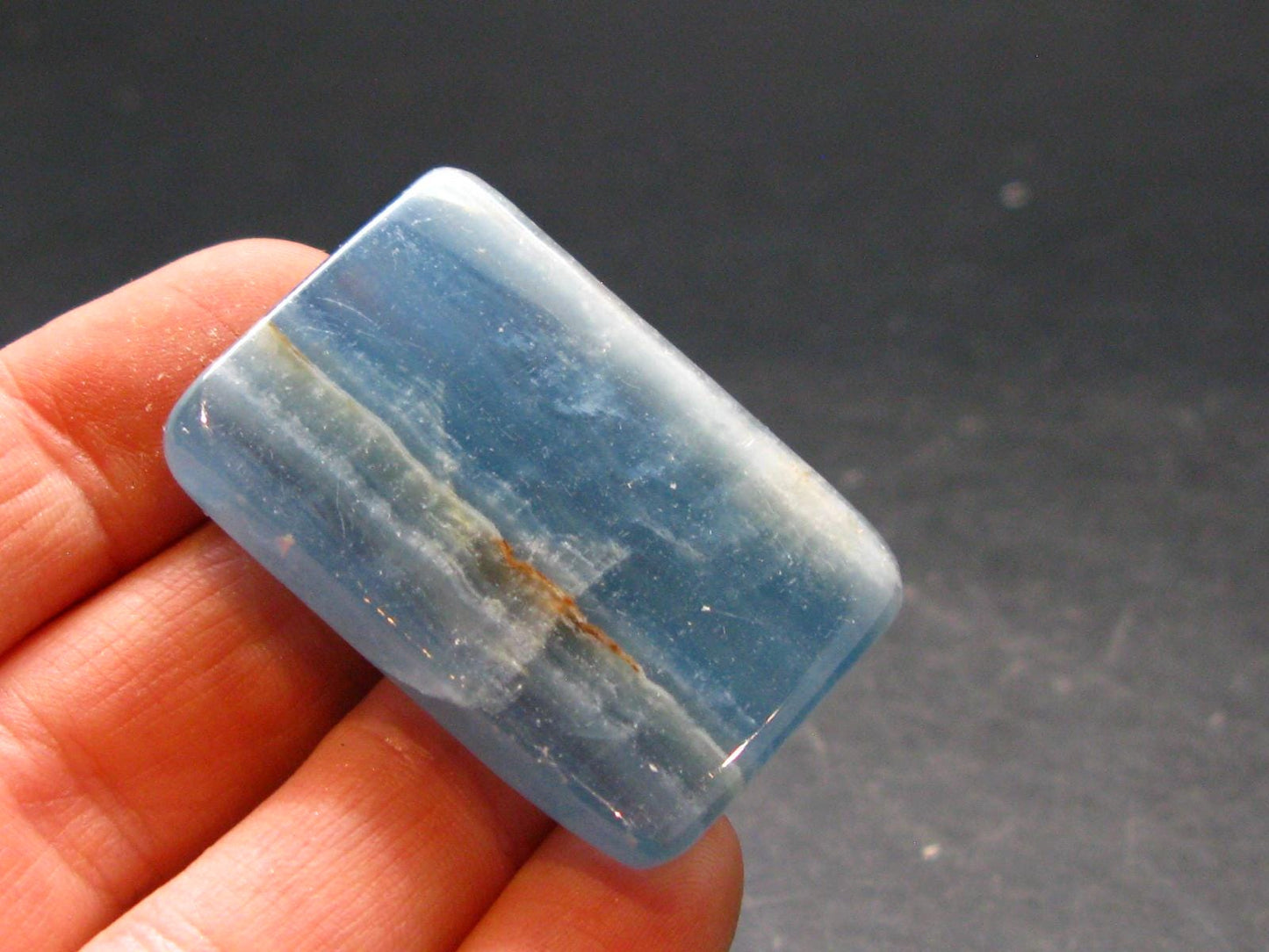 Nice Lemurian Aquatine Blue Calcite Tumbled From Argentina - 1.4" - 15.33 Grams