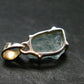Fantastic Gemmy Aquamarine Crystal Silver Pendant From Brazil - 0.9" - 1.55 Grams
