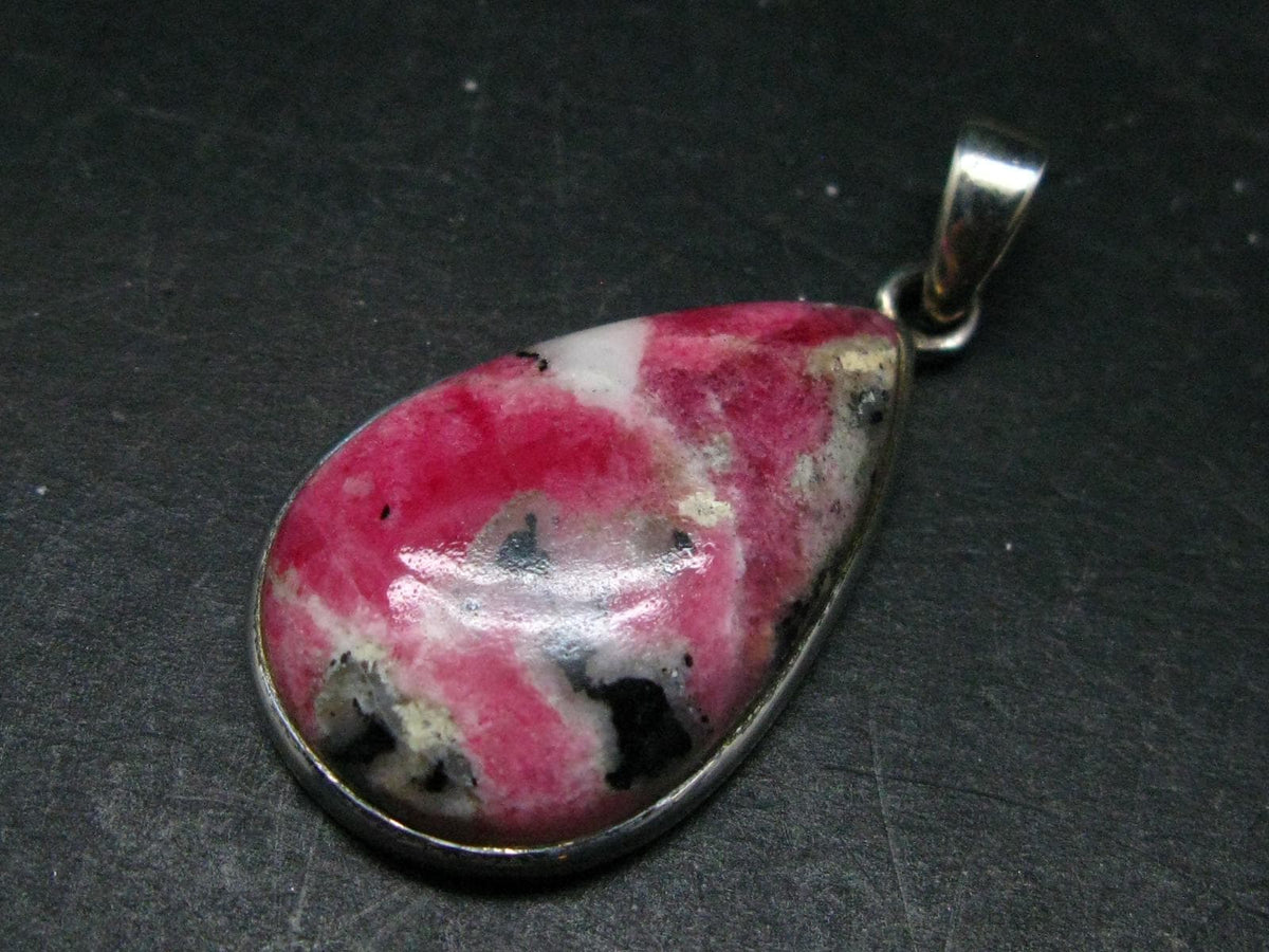 Rare Pink Tugtupite Sterling Silver Pendant From Greenland - 1.6" - 6.00 Grams