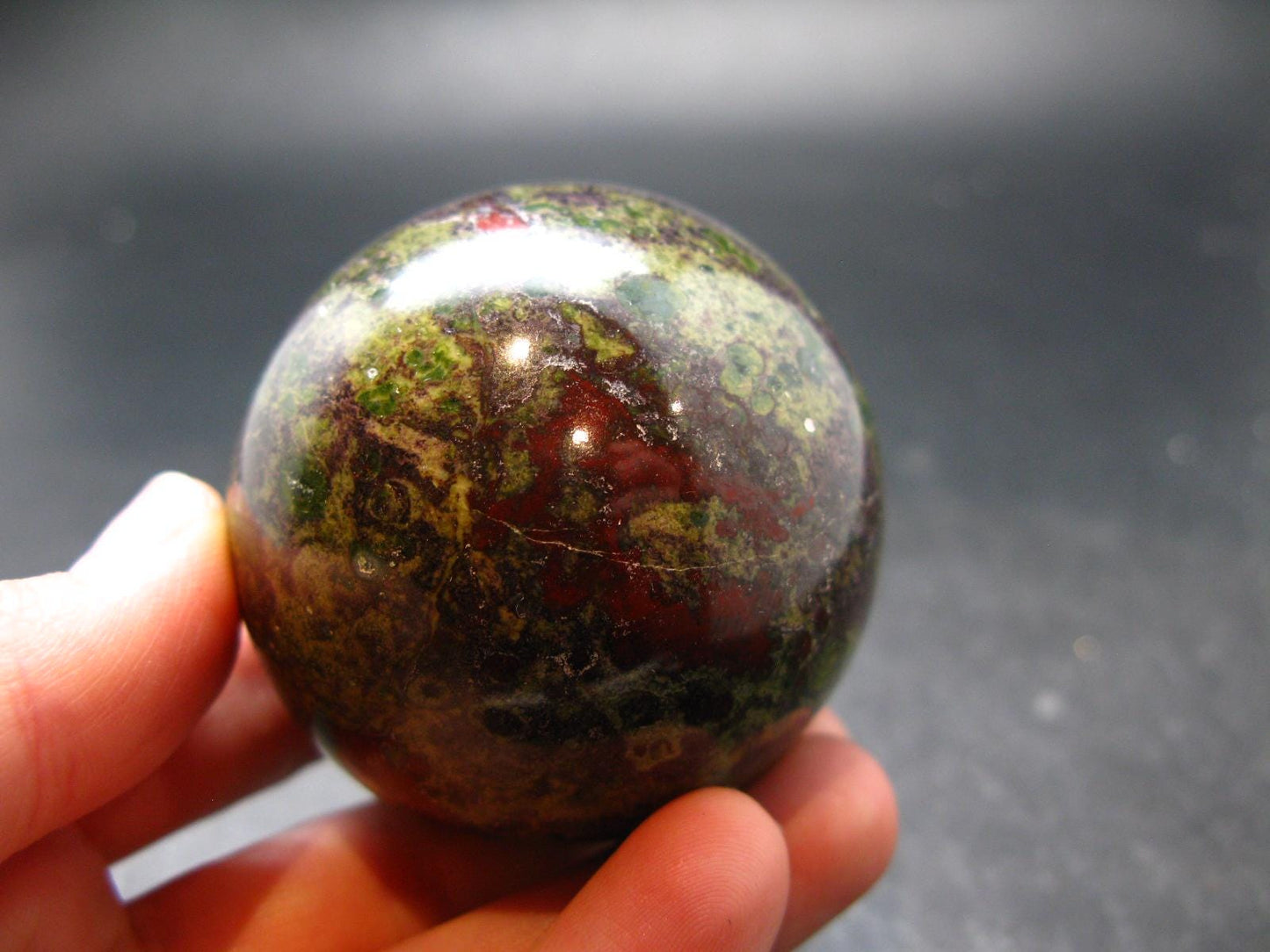 Rare Dragon Bloodstone Sphere Ball From China - 2.0"