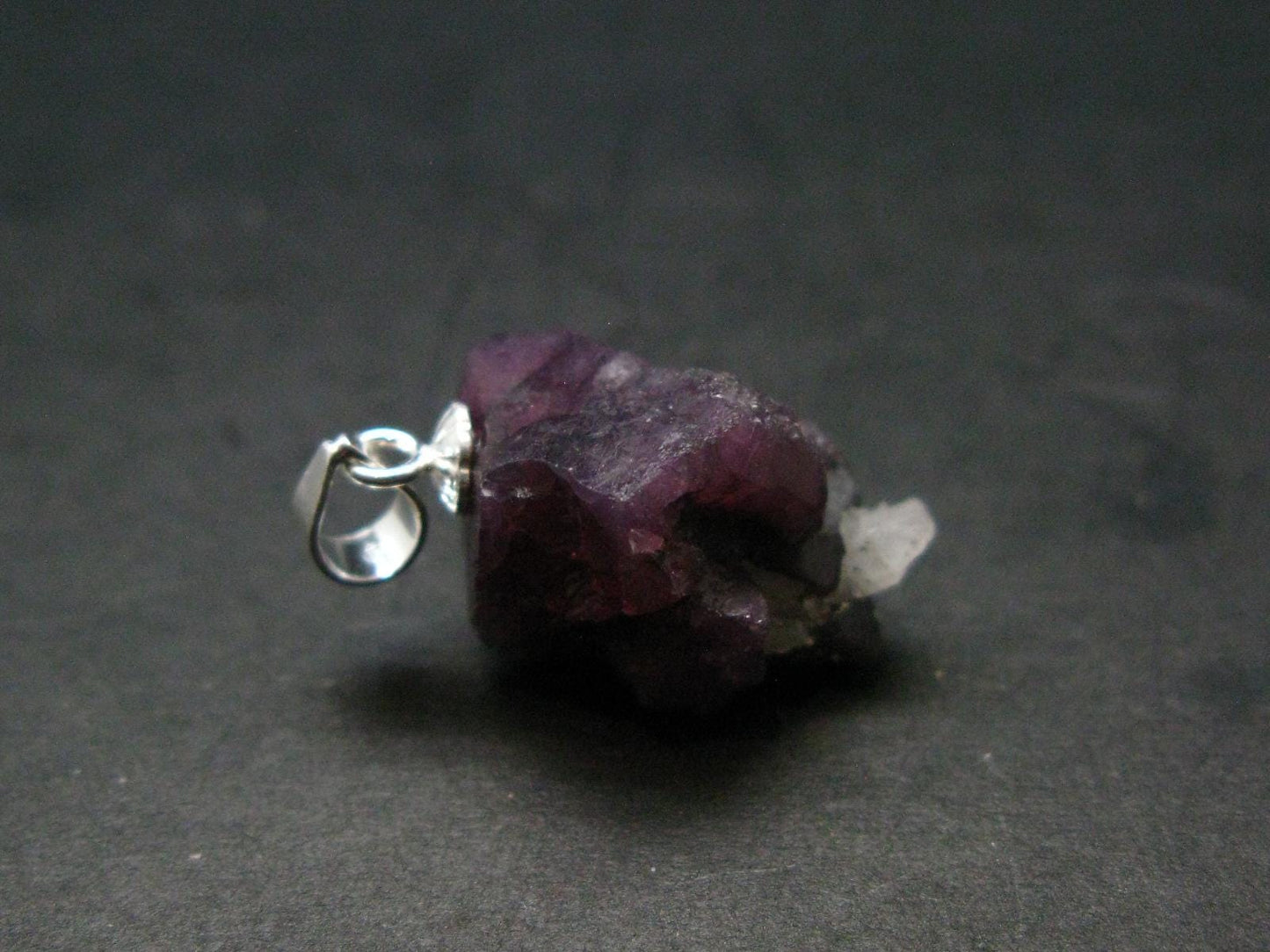 Pink Spinel Crystal Silver Pendant From Tanzania - 0.8" - 3.17 Grams