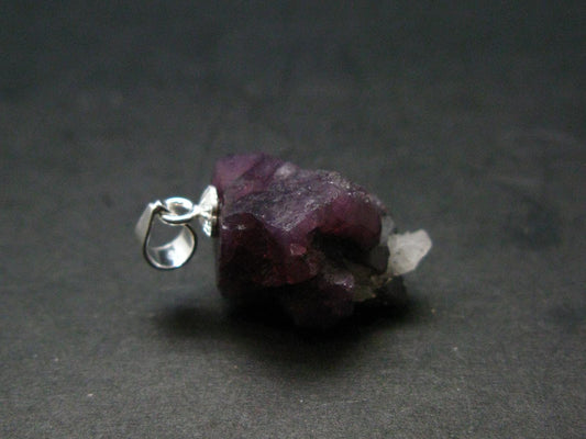 Pink Spinel Crystal Silver Pendant From Tanzania - 0.8" - 3.17 Grams