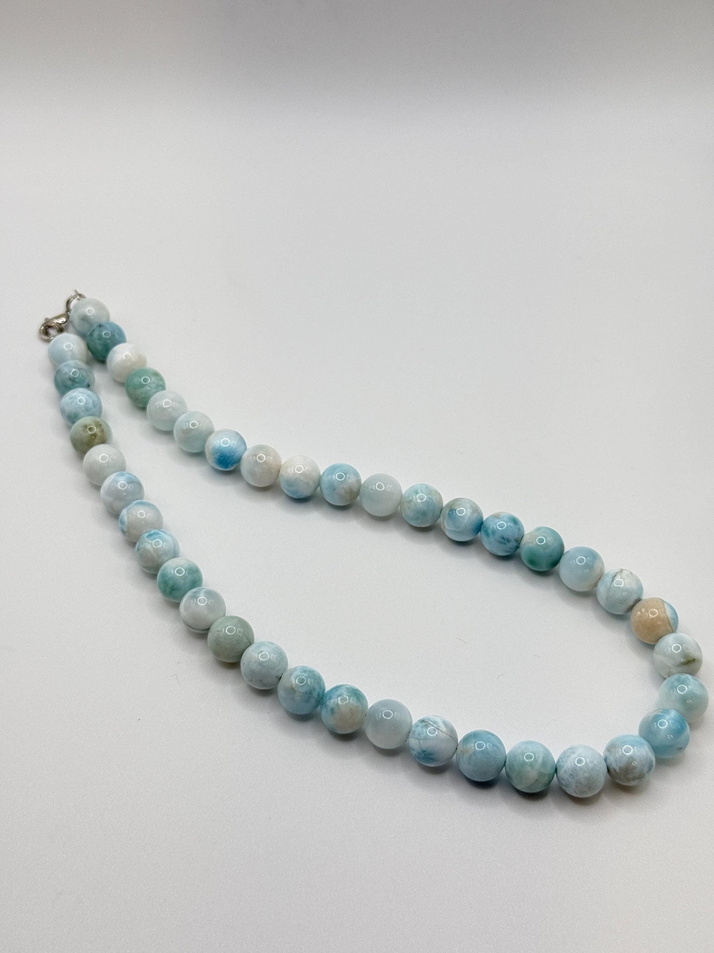 Larimar Jewelry Beaded Necklace Natural Blue Stone Necklace Unique Gift