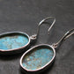 Nice Raw Natural Turquoise Sterling Silver Earrings from Mexico - 9.24 Grams