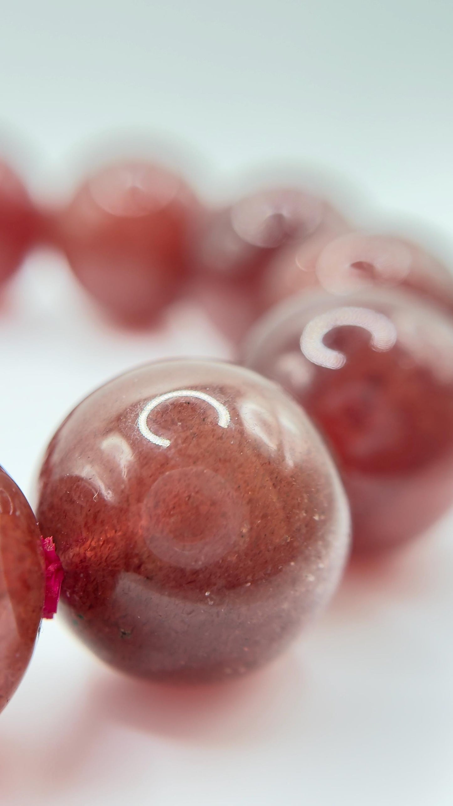 Strawberry Quartz Bracelet – Natural Red Sparkling Gemstone Elegant Jewelry - Weight 97.31 g